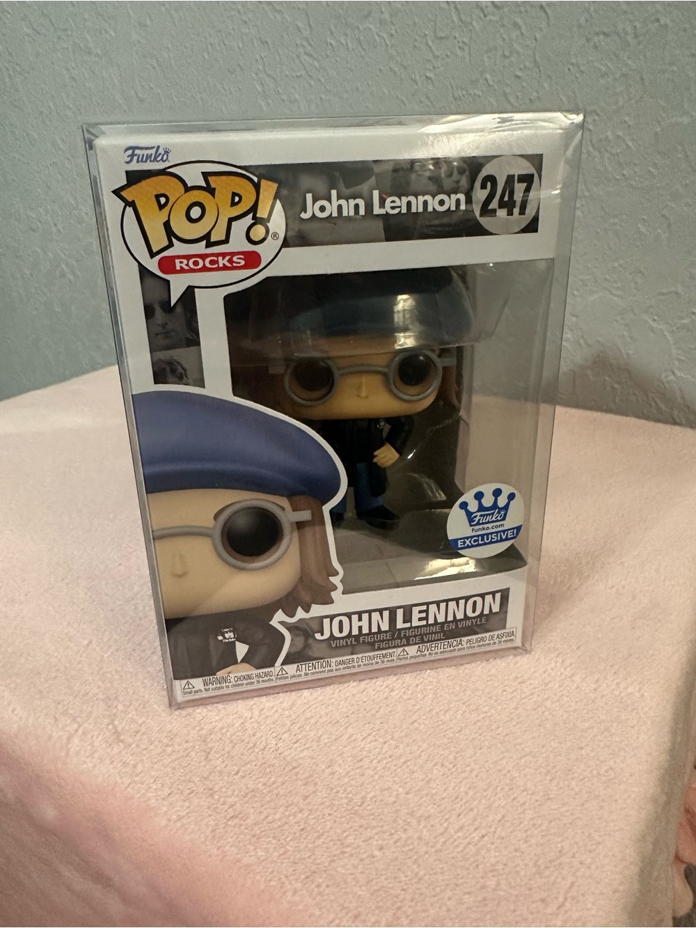 Funko John Lennon Vinyl Figure with Blue Hat and Black Outfit